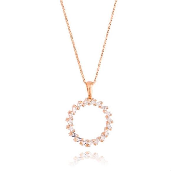 COLLAR ATTRACTION ZIRCONIA + ROSE GOLD PLATED - Picture 1 of 7